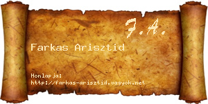 Farkas Arisztid névjegykártya